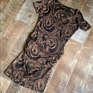 EUC black baroque pattern dress